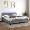 Maison Exclusive - Sommier À Lattes De Lit Matelas LED Gris Foncé 160x200 Cm Tissu