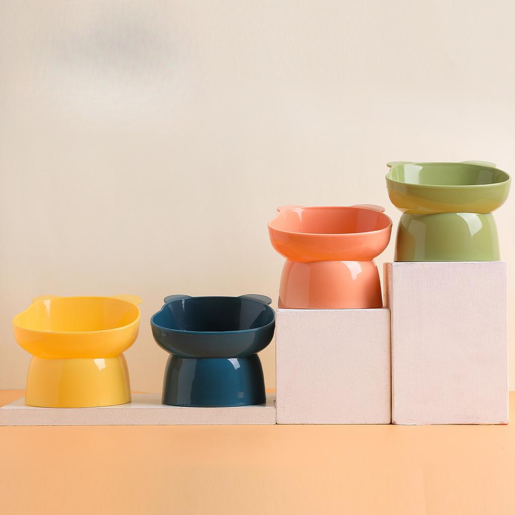 Высокая миска для кошек в скандинавском стиле с наклонной мультяшной защитой от опрокидывания, миска для домашних животных, миска для кошек и собак, миска для еды