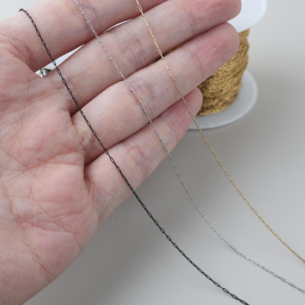 Ультратонкая титановая стальная крестовая цепочка 0,8 мм для DIY-бисероплетения - Нержавеющая сталь с сохранением цвета