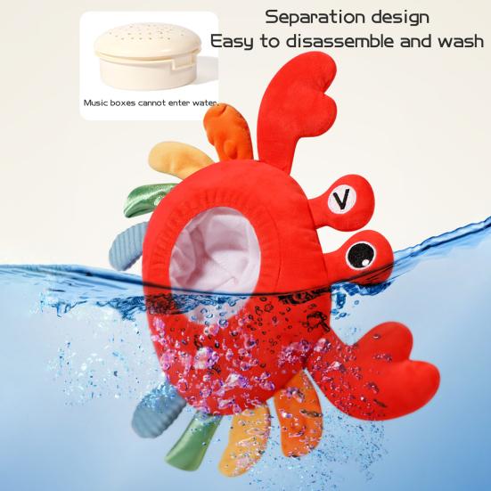 Мягкая игрушка-краб с музыкальным проектором, зеркалом, интерактивная музыкальная шкатулка в виде краба для новорожденных, ранняя развивающая игрушка в виде животного для малышей, мальчиков и девочек, подарок