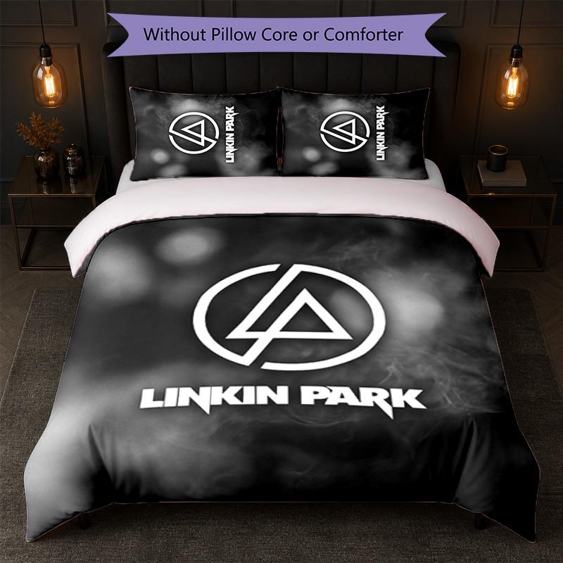Linkin Park Print 3Pcs Bedding Set Duvet Cover With Two Pillowcases Soft Bed Linen For Household Bedroom