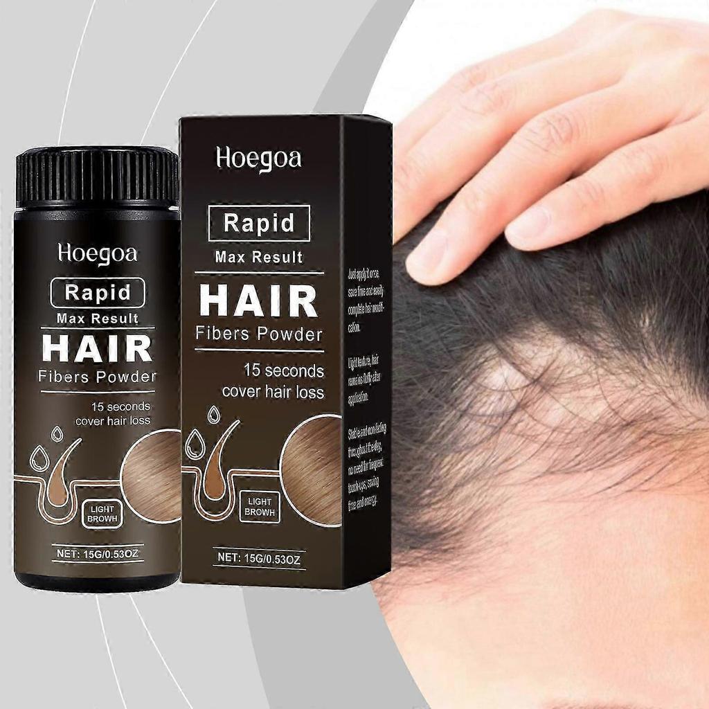 Long-Lasting Light Brown Hair Powder with Mint & Vitamins for Natural, Seamless Hairline Enhancement