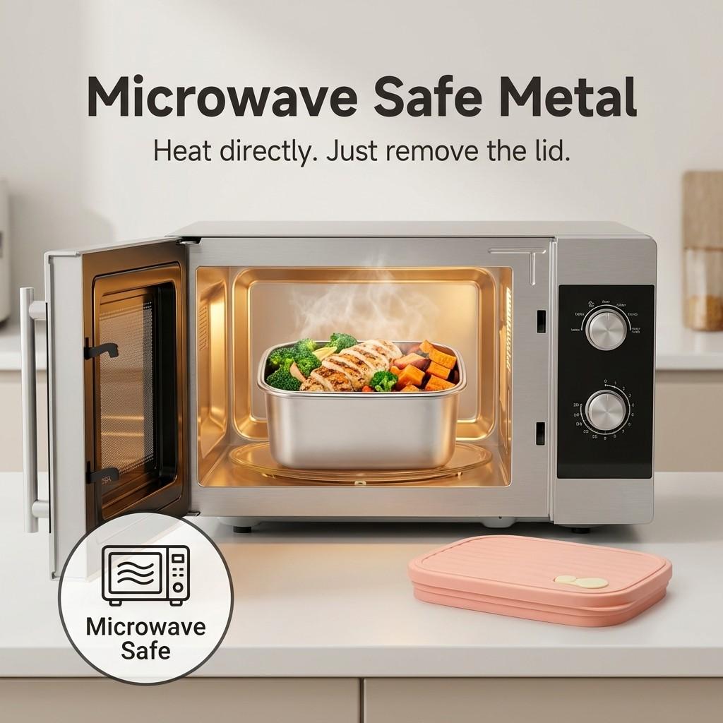 Large Capacity Food Storage Container 304 Stainless Steel Lunch Box Refrigerator Sealed Fruit Vegetable Fresh-keeping Box