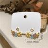 Korean Style Oil Floral Stud Earrings 925 Silver Needle Flower Design Drop Earrings  Daily