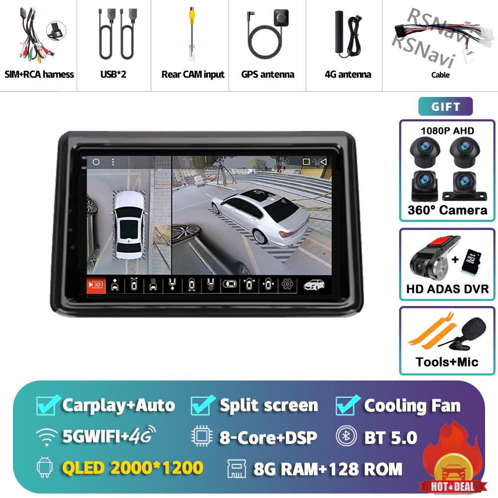Android 14 Carplay Auto For Toyota Noah 2014 - 2020 Car Radio Player Multimedia stereo Navigation 360 Camera Head Unit AI Voice