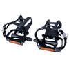 JGbike Bike Pedals Outdoor Cycling and Indoor Exercise Bike Inch Spindle Alloy Bicycle Pedals with Toe Clip and Strap for Exercise Wellgo 9/16