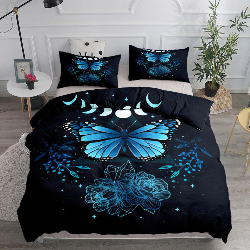 Комплект постельного белья Neon Butterfly Girl Duvet Cover Set EU Single Double King US Twin Full Queen Size