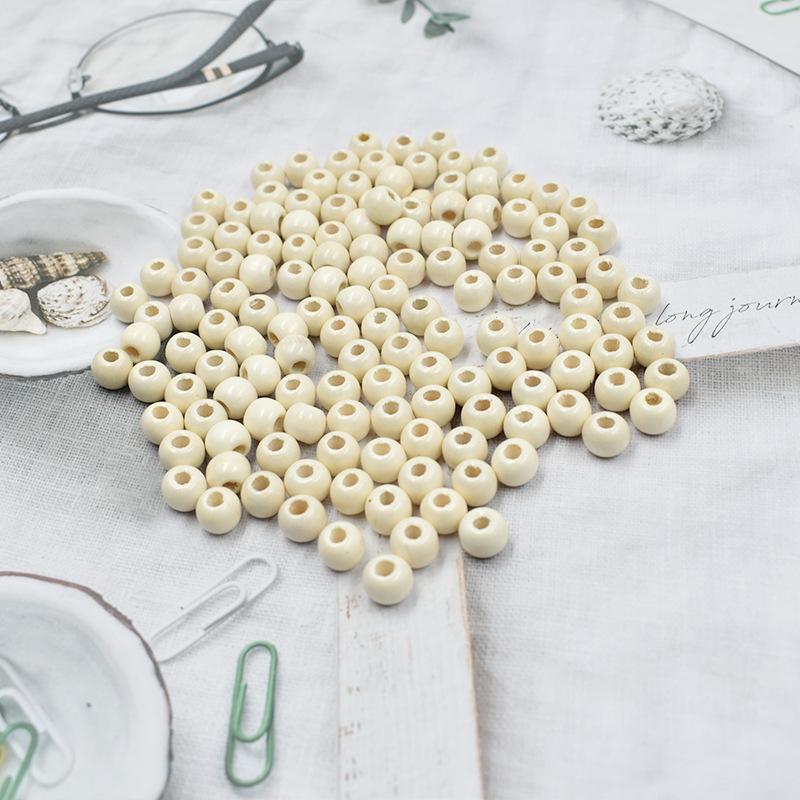 Деревянные бусины ручной работы из клена с большим отверстием 10 мм - Бочкообразные бусины в коричневых тонах для изготовления украшений своими руками