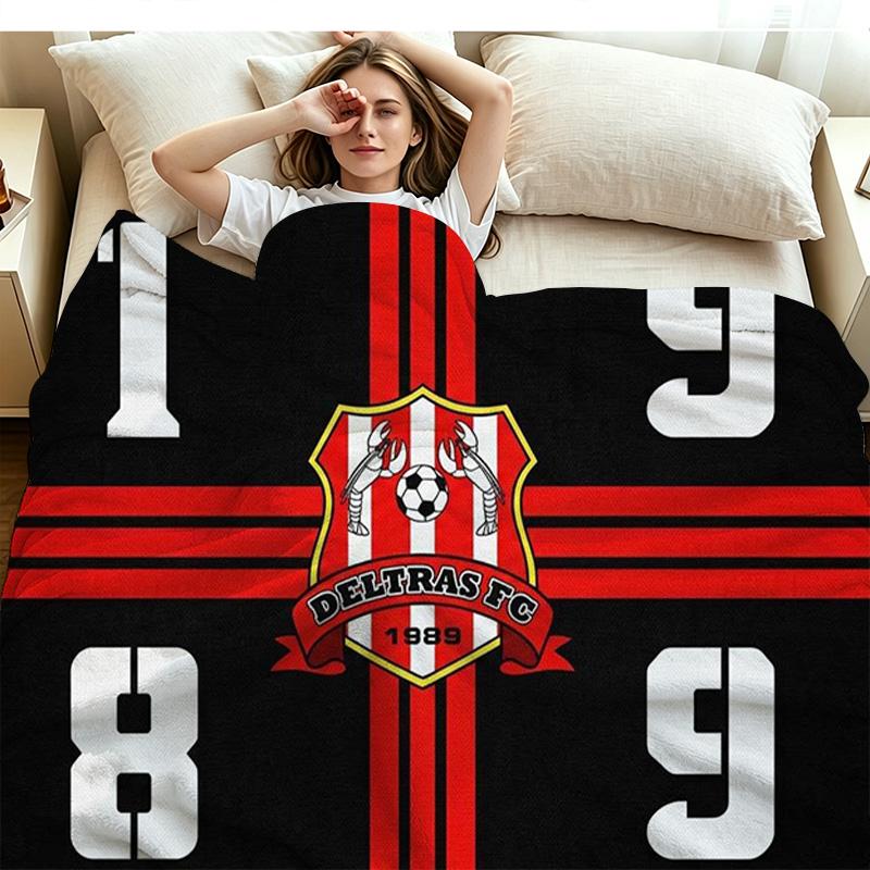 Deltras fc Print Flannel Blanket High Quality Warm Comfortable Cover for All Seasons Perfect for Gifts Home Decor