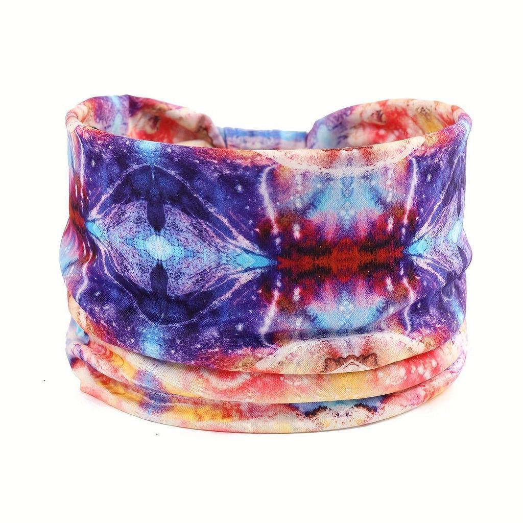 Женская богемная повязка для йоги с узором «кешью» - Впитывающая пот, эластичный хлопковый аксессуар для волос