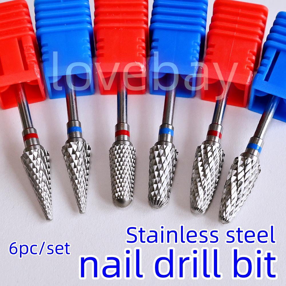 Stainless Steel Cylindrical Flat Grinding Head for Nail Art and Dead Skin Removal