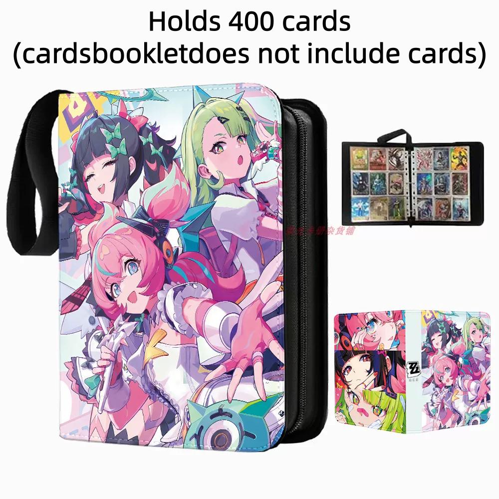 Anime Zenless Zone Zero Card Book with 4 Compartments Card Album Book Folder Anime Collections Zipper Cards Binder Holder Gift