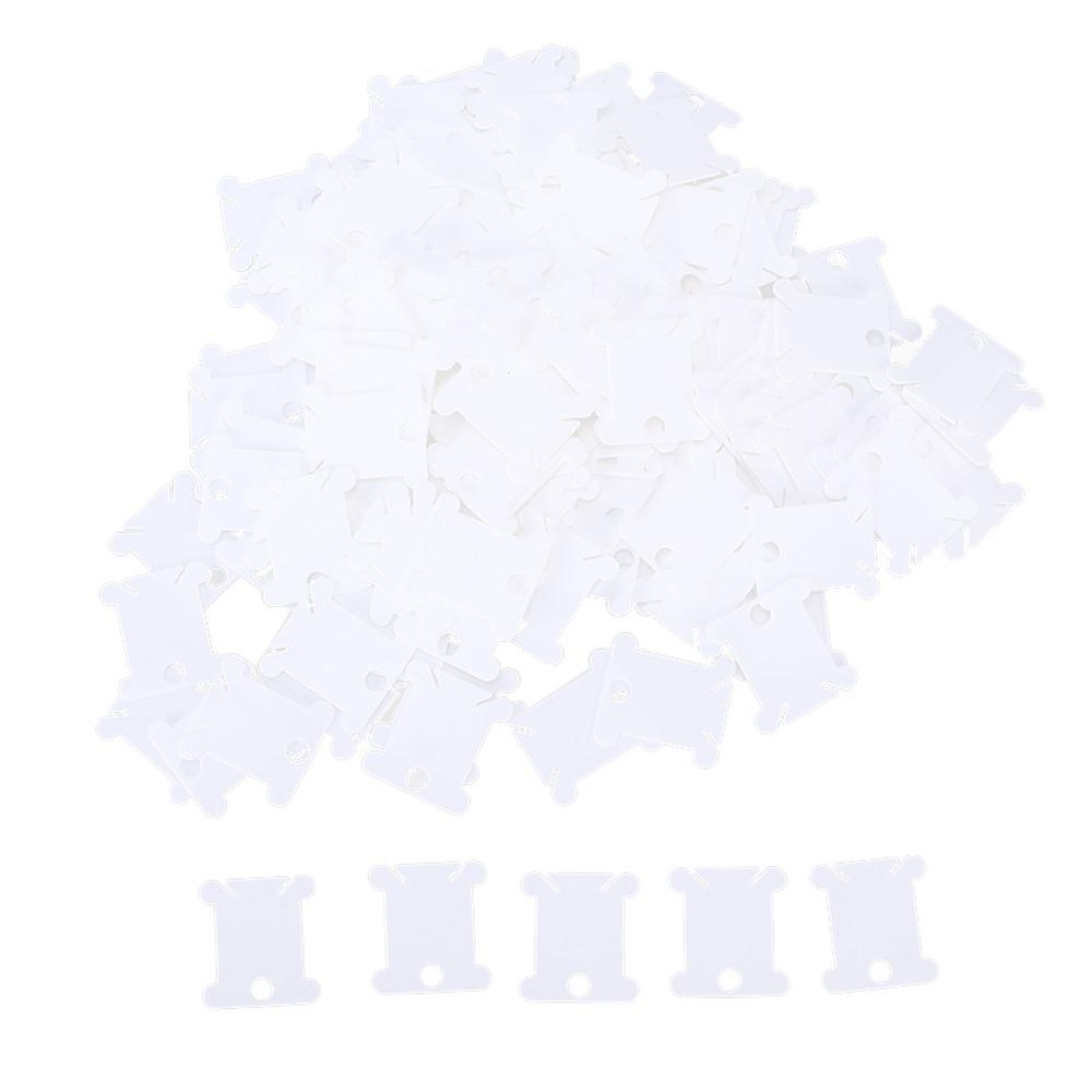300pcs Plastic Floss Bobbins White Embroidery Floss Cards Thread Organizer For Cross Stitch