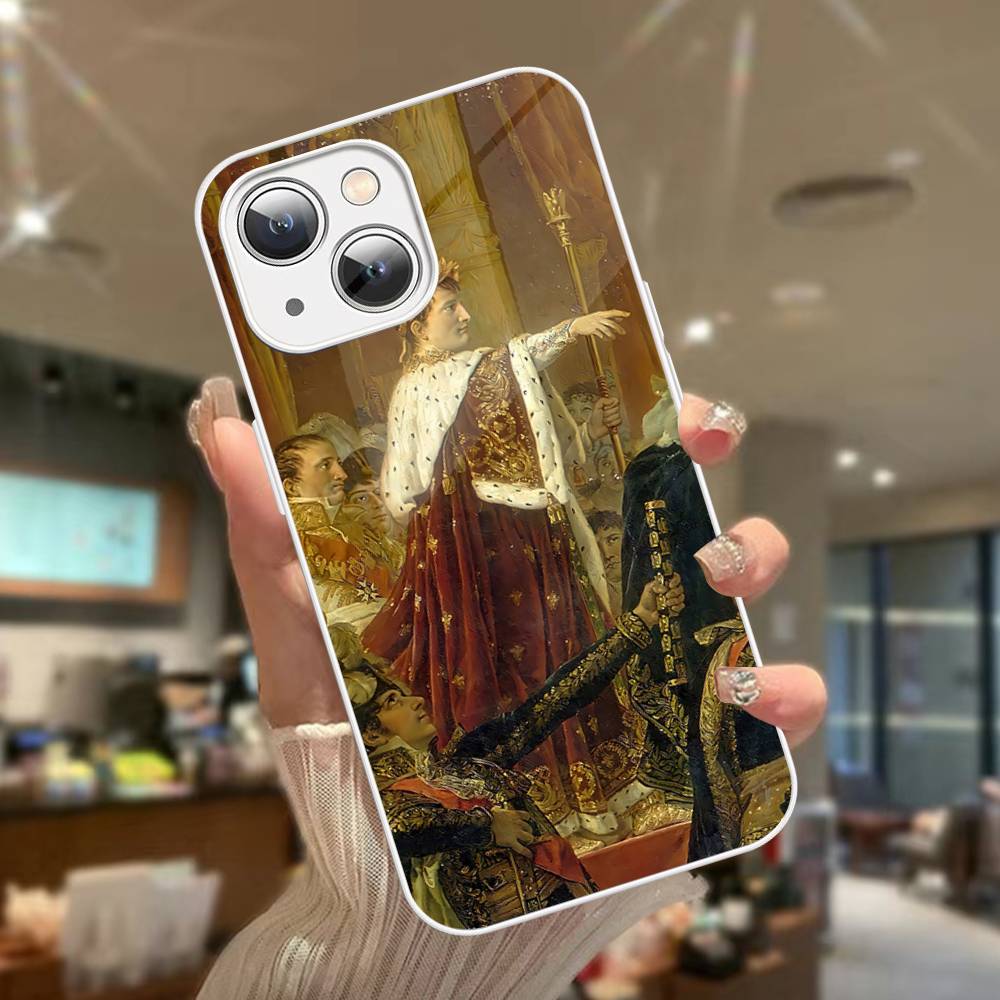 Закаленное стекло с изображением Наполеона Бонапарта для iPhone 14 13 12 11 Pro Mini XS MAX 14Plus X XS XR Чехол