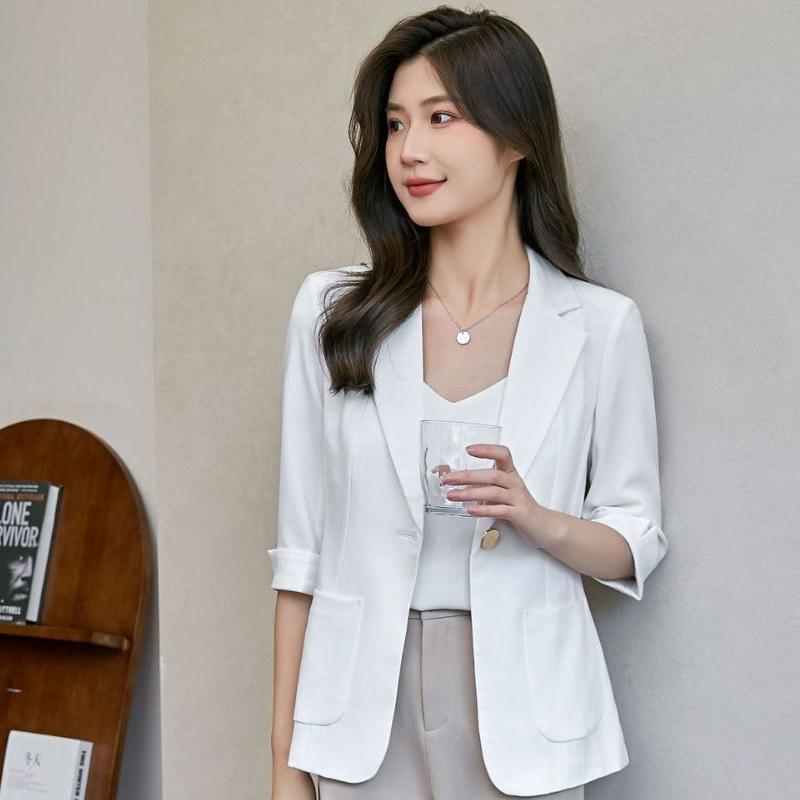 Новый стиль, маленький блейзер, женский тонкий топ, костюм, блейзер с короткими рукавами, лето