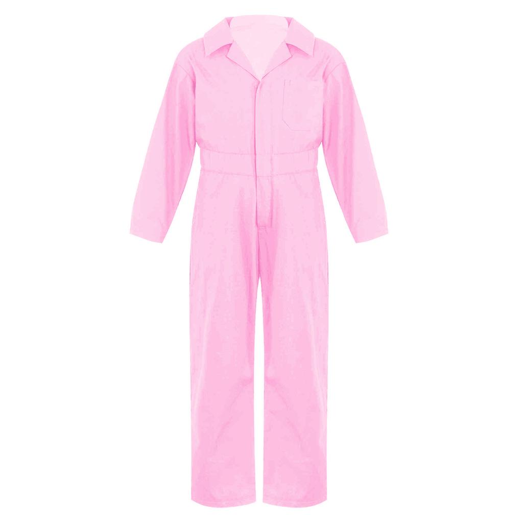 Boys Mechanic Coveralls Fashion Kids Long Sleeve Turndown Collar Zipper Front Jumpsuit Halloween Cosplay Costume