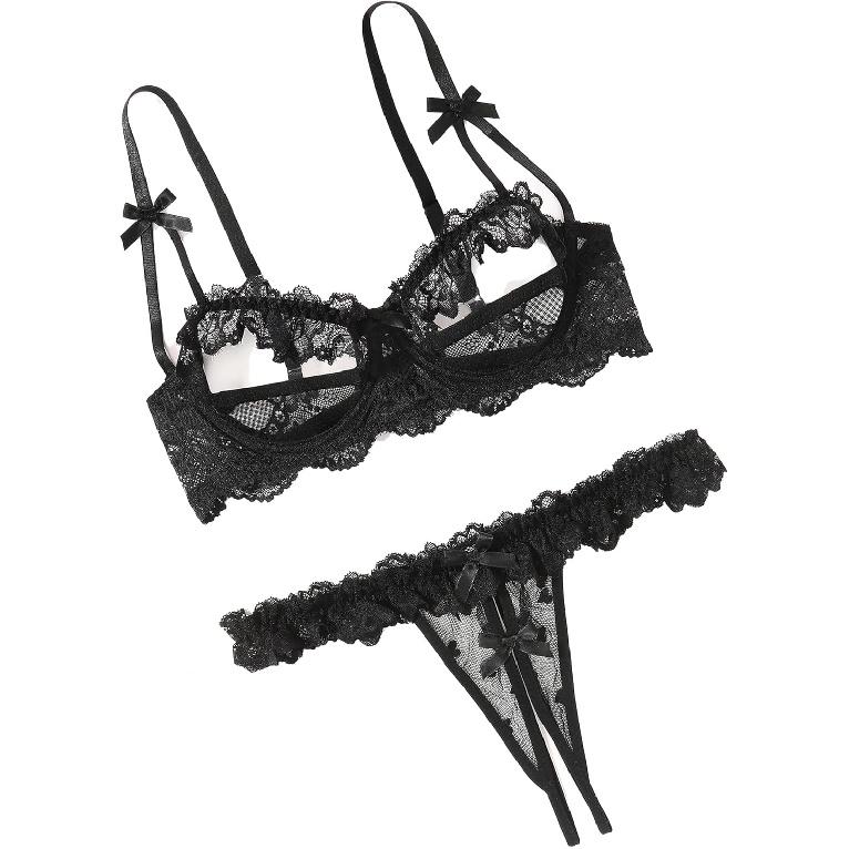 Avidlove Sexy Lingerie Set for Women Underwire Push Up Lace Bra and Panty