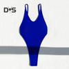 Женский сексуальный монокини с V-образным вырезом без рукавов купальник с открытой спиной, подчеркивающий фигуру, цельный бикини