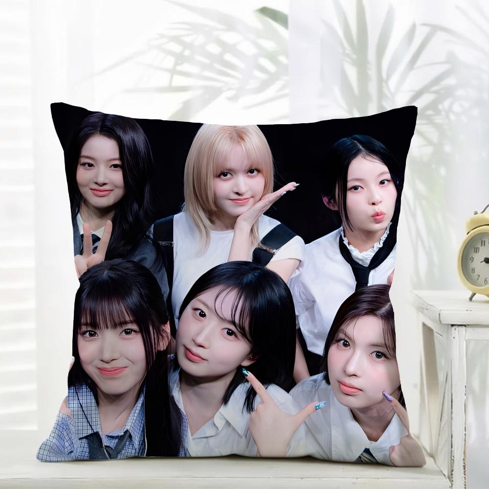 Casual daily kpop girl group fans gift NNMIXX Cushion Cover Daily Washable Linen Pillowcase Soft for Sofa Bed Home Room Decor
