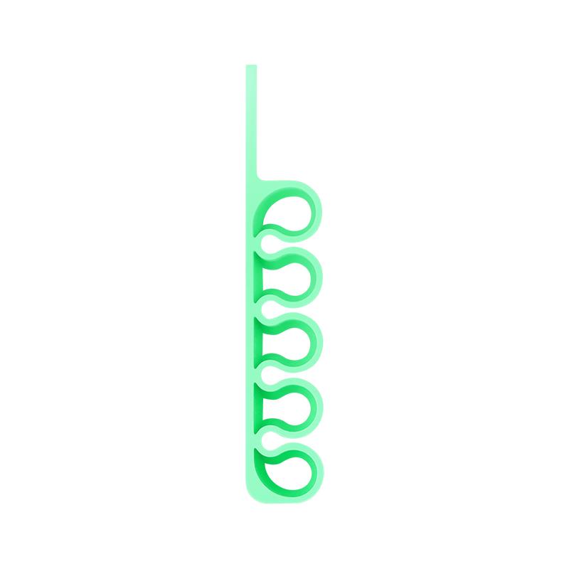 Silicone office organizer for cables, wires, pens, green