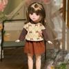 Кукла-принцесса BJD для малышей, 30 см, с длинными волосами и цветочным аксессуаром