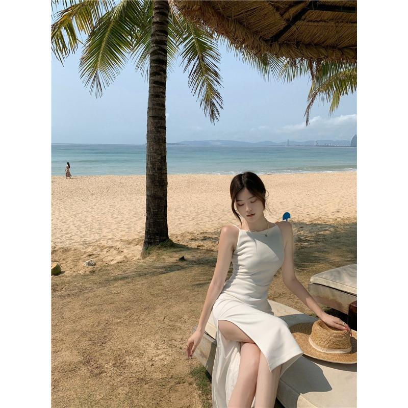 Женское летнее элегантное платье на одно плечо в стиле ретро с лямкой на бретельках