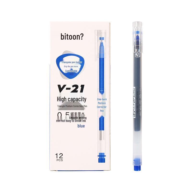 Baitong V-21 Triangular Correction Pen 0.5mm - High-Capacity Signature & Business Pen