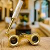 Mother of Pearl Opera Glasses Elegant Brass Binoculars for Theater Birthday Gift