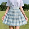 Летние женские юбки JK с высокой талией для девочек, плиссированная юбка в японском стиле, женское милое клетчатое мини-платье