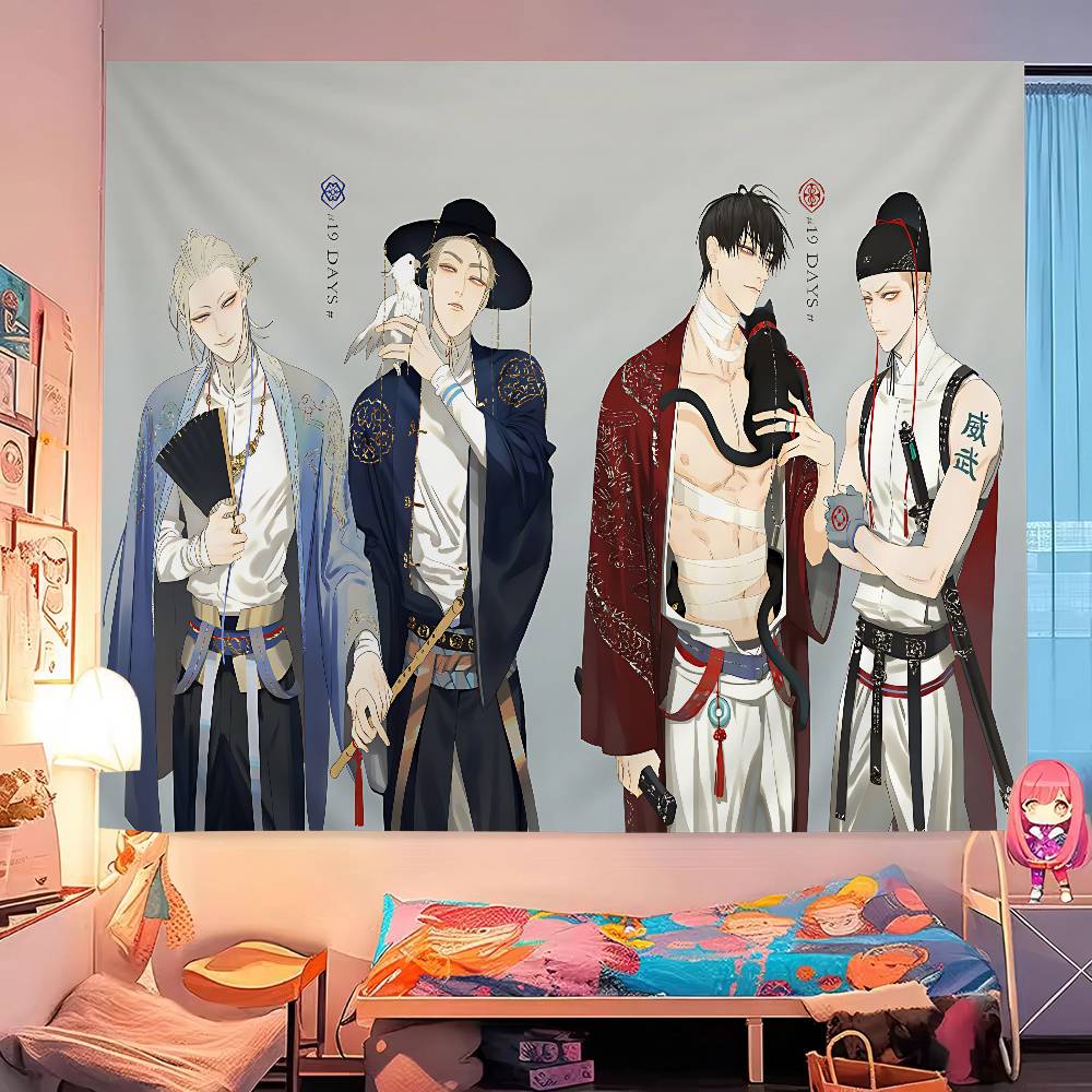 19 Days Anime Cartoon Tapestry Wall Hanging Decoration Household Home Decor