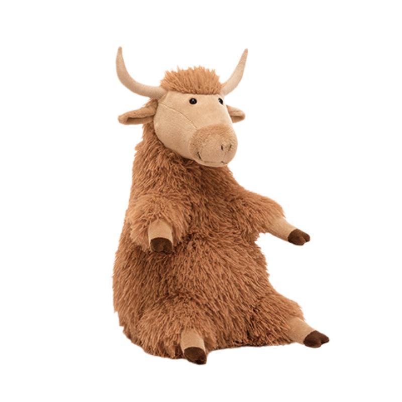 JELLYCAT Farmhouse Animal Series Herbie Highland Cow Cute Fun Doll Plush Doll 26cm High