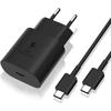 Chargeur Rapide 25W - ZISONIX - USB-C - Compatible Samsung S22/S21/S20 - Câble 1M - Noir