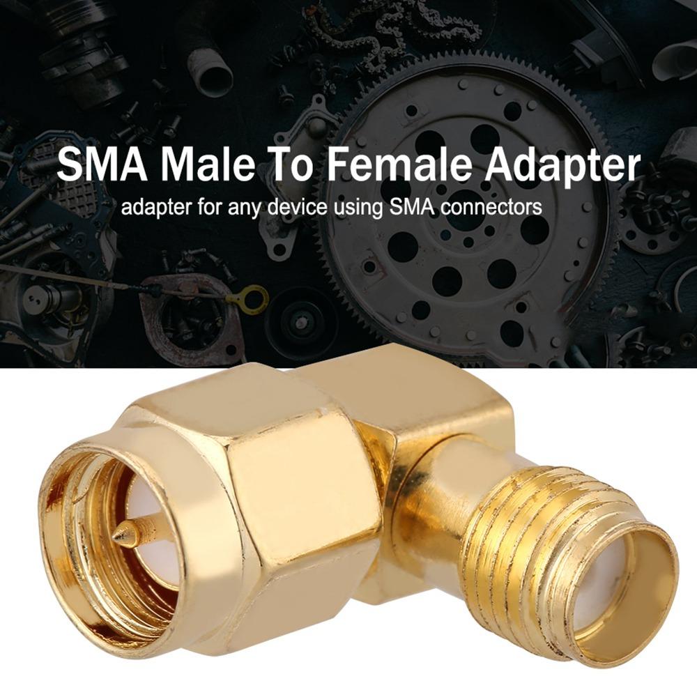 4PCS Gold Plated Contacts SMA Male To Female Adapter 90 Degree Coaxial Connector Two-Way Radio