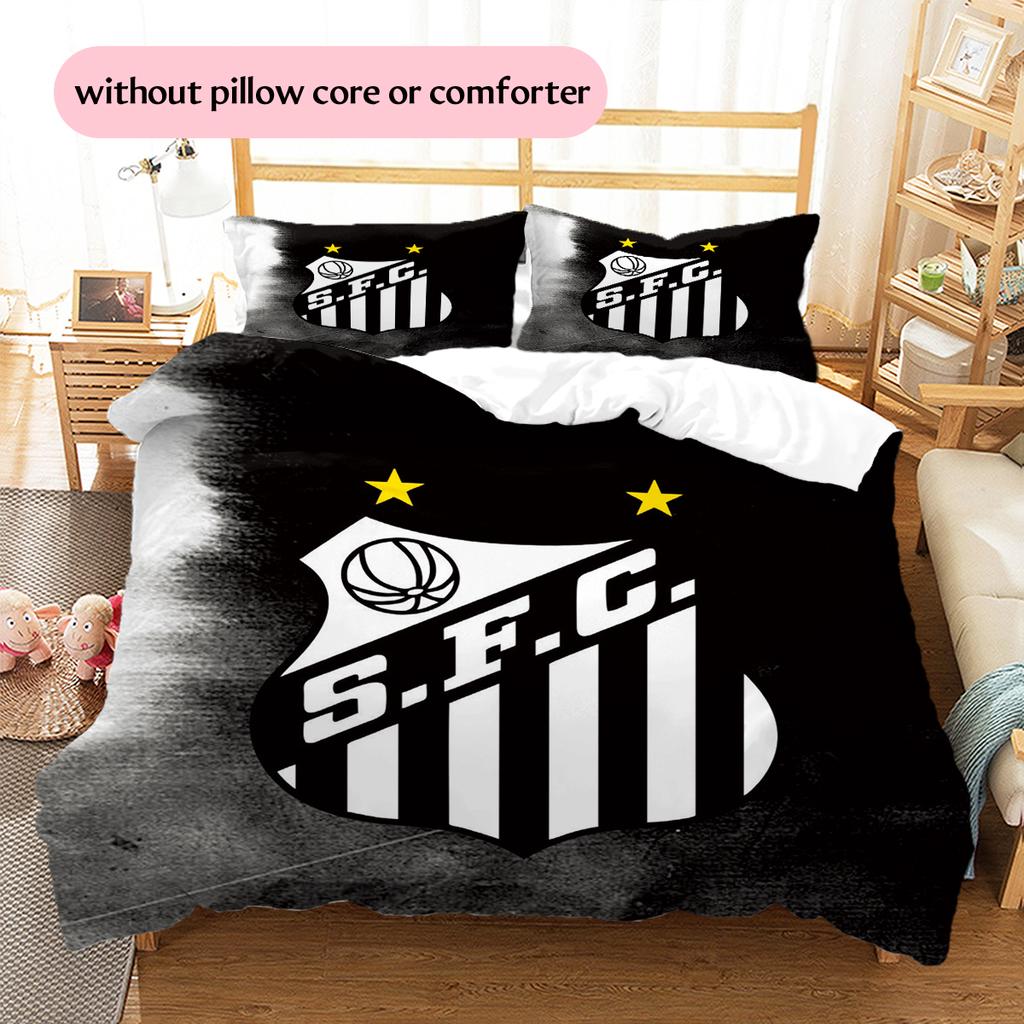 Santos FC Pattern Bedding Home Decoration Birthday Gift (1 * duvet cover + 2 * pillowcase, without core)