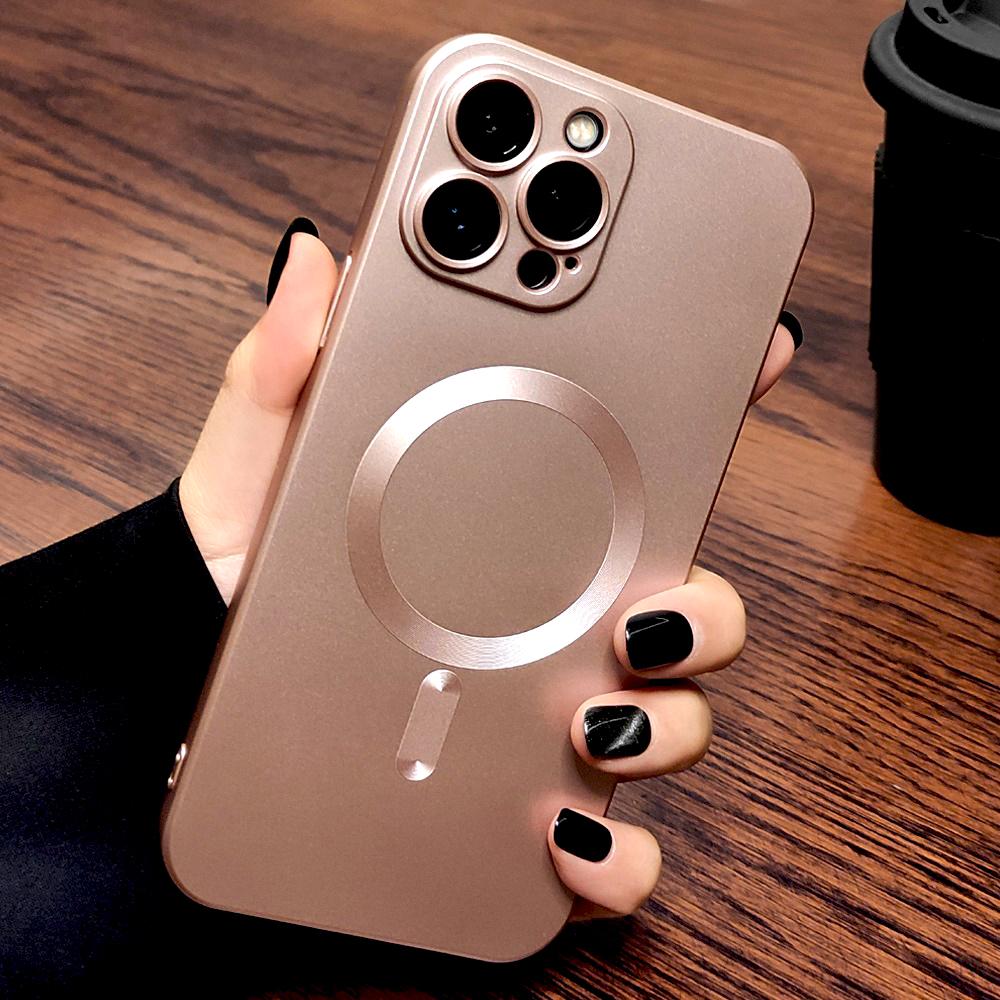Роскошный мягкий матовый чехол из ТПУ для iPhone 16 15 14 13 12 11 Pro Max Plus 15Pro iPhone15 Для Magsafe Mag Safe Беспроводная зарядка Чехол