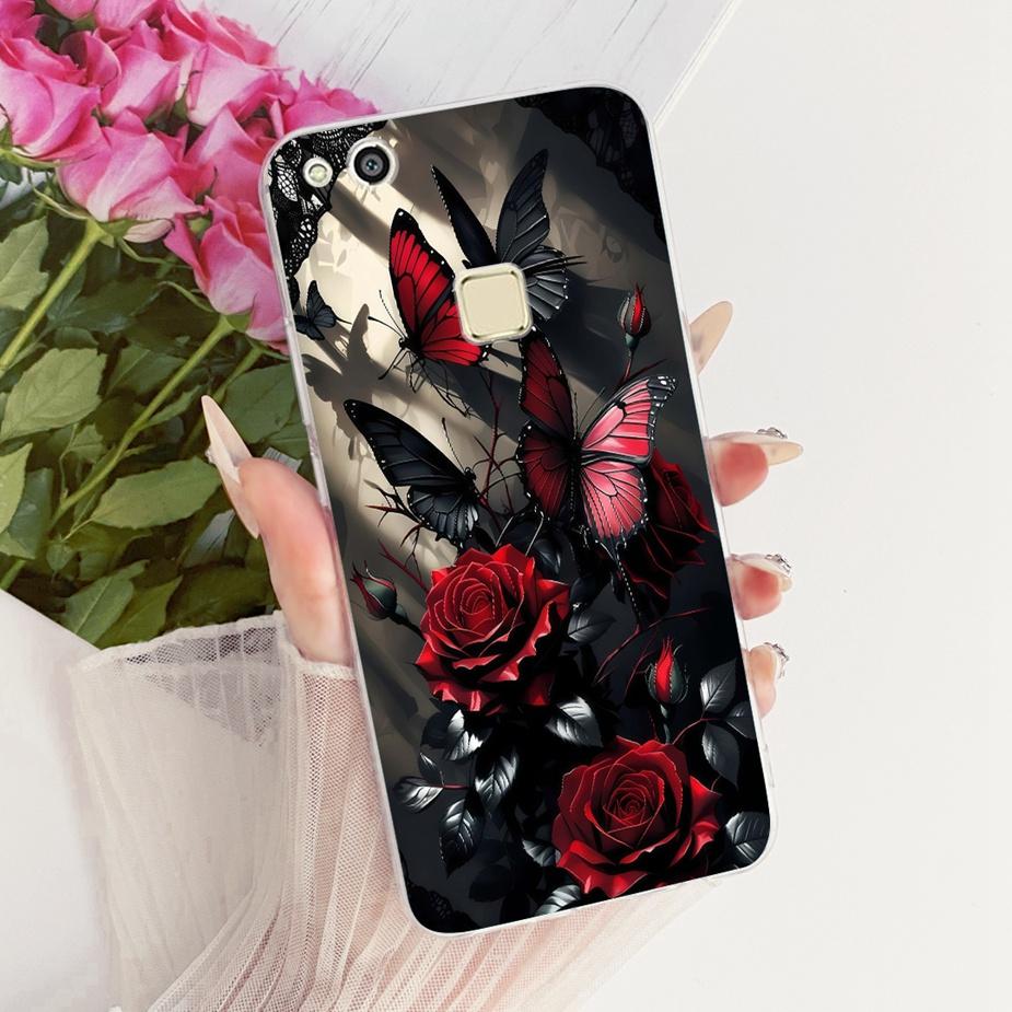 Чехол для Huawei P10 Lite WAS-LX1 WAS-LX2 Роскошный Чехол с Рисунком Цветов и Бантом Мягкий Тонкий Чехол для Телефона Для Huawei P10 Lite P10Lite Корпус
