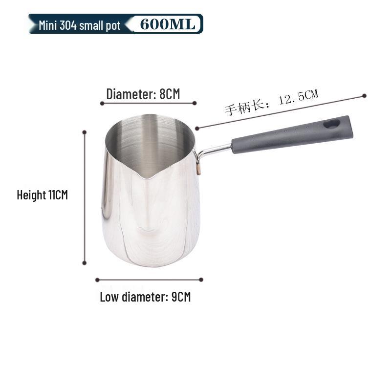 Кувшин из нержавеющей стали 304 с длинной ручкой для латте-арта и вспенивания (300-950 мл)