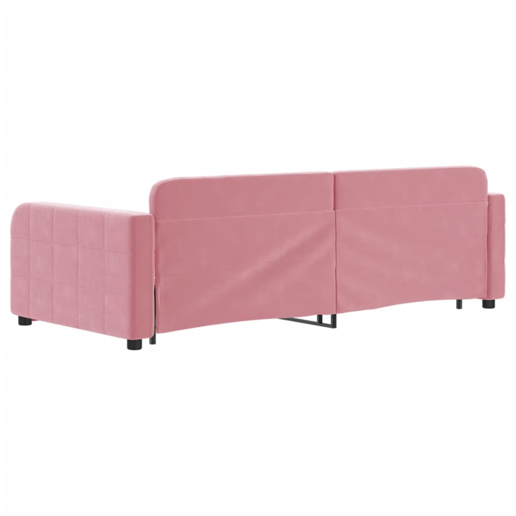 Pull out Daybed Pink 90x200 cm Velvet