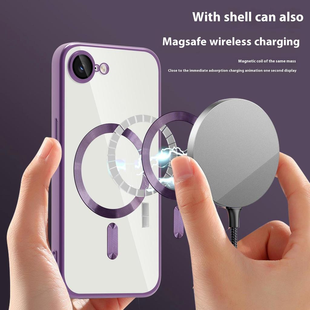 Чехол для iPhone 16e, совместимый с MagSafe, прозрачная задняя крышка из ТПУ+ПК