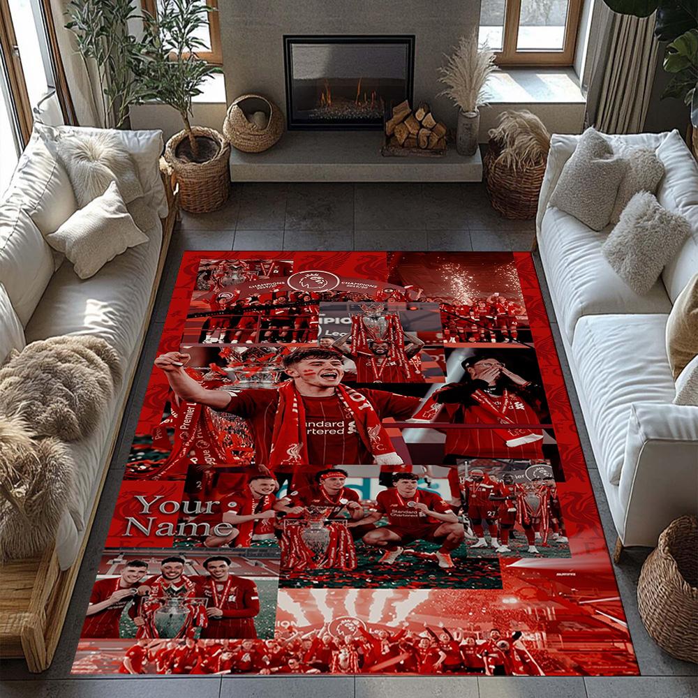 Liverpool Team Personalized Name Carpet Perfect For Entryway Decorate Room Study Room Dining Room Antislip Rug Office Home Decor Wedding Party Gift