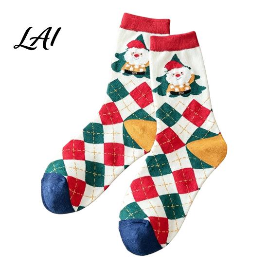 Parent Child Christmas Outfits Socks for Men And Women Soft Combed Cotton Stockings Family Winter Crew Socks Novelty Colorful Footwear Holiday Wear