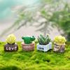4Pcs Random Styles Plant DIY Resin Moss Micro Landscape Ornament Succulent Doll Ornament Fairy Garden Craft Decoration