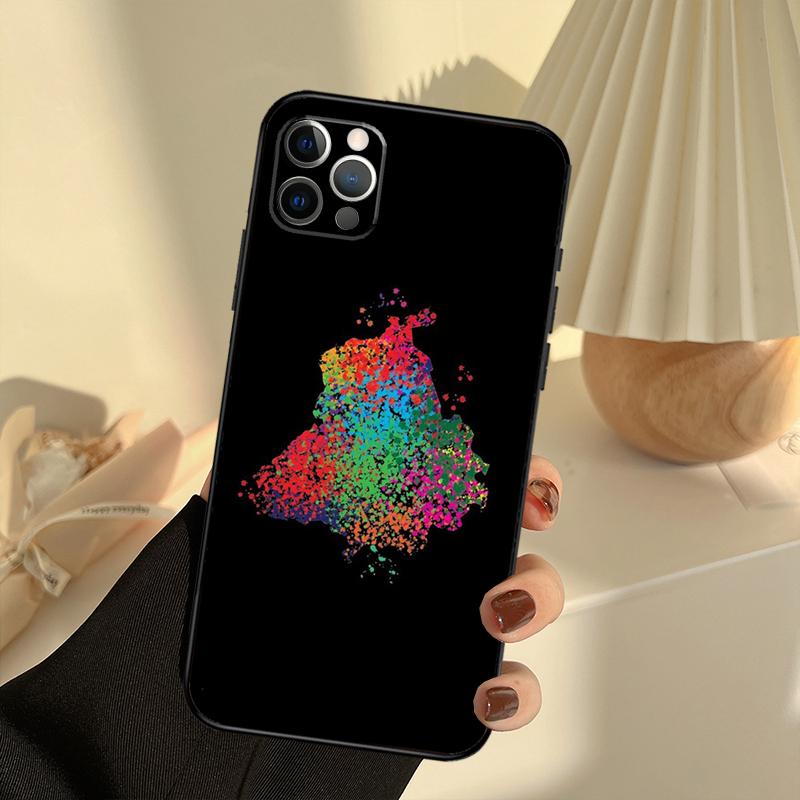 Punjab Map Phone Case For iPhone 14 16 15 11 12 13 17 Pro Max 13 mini 15 16 Plus 16e 17 Air Cover Funda