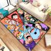 One Piece Straw Hat Pirates Square Floor Mat Living Room Bedroom Decor,Cartoon Welcome Mat