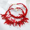 Bohemian Red Coral Necklace Set: European & American Style for Women