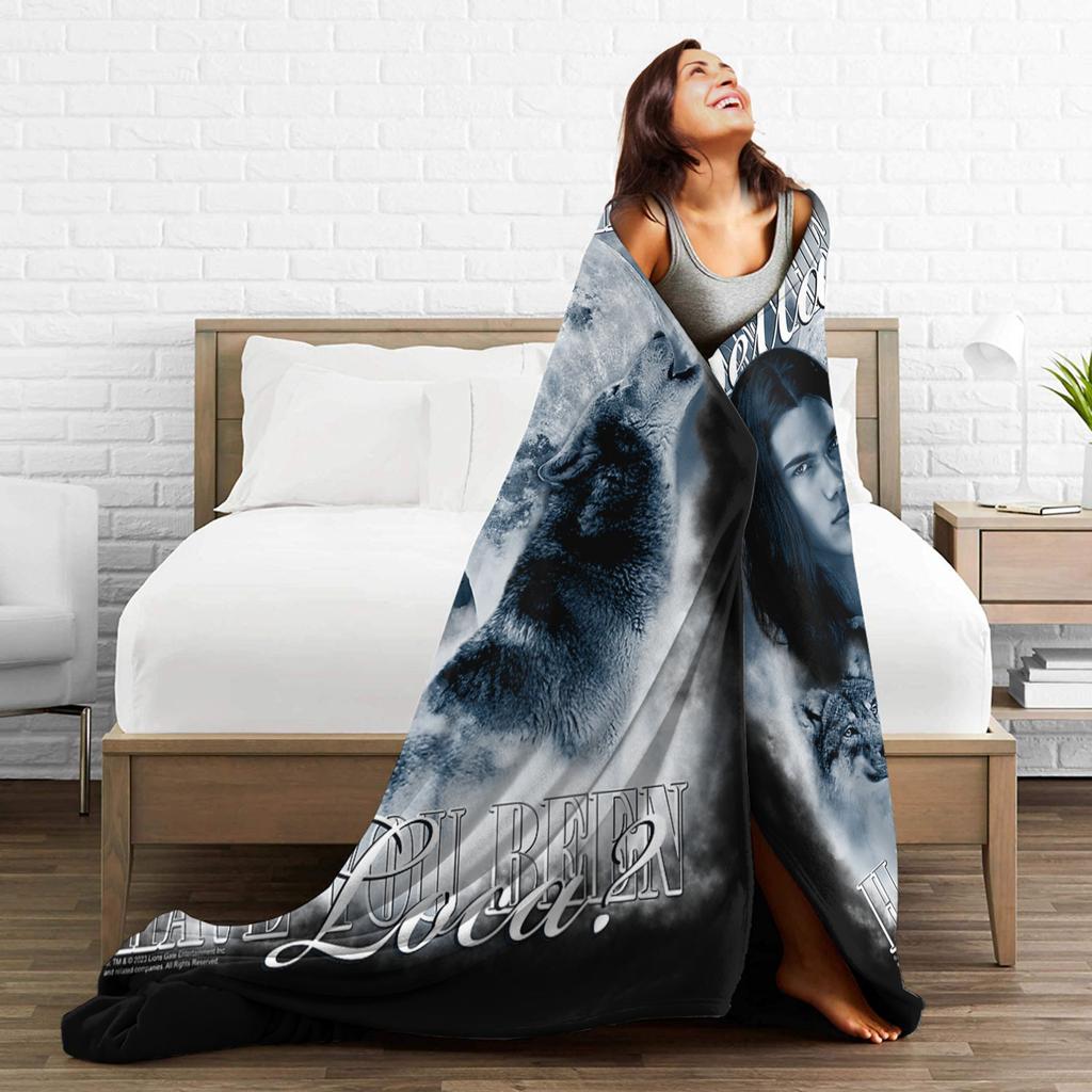 Twilight Saga Jacob Wolf Moon Loca Velvet Throw Fashion Blankets Retro Movie for Home Knitted Fashion Blanket Car Lightweight Portable Quilt