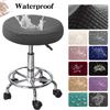 Waterproof Round Stool Chair Cover Jacquard Elastic Lifting Footstool Cover 360 Degree All Inclusive Bar Seat Cushion Cover 1pc