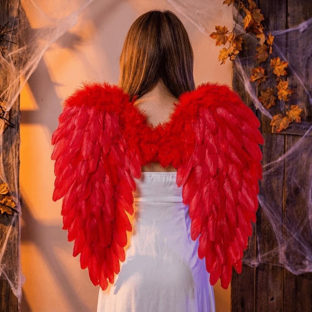 Solid Color Devil Feather Wing Photo Props Halloween Wing Bachelorette Party Accessories