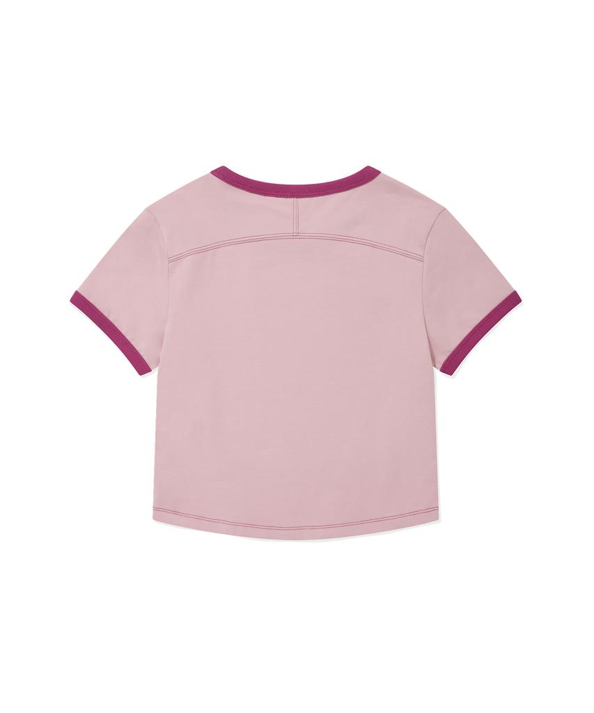 COVERNAT WOMAN Baby Fit Ringer T-Shirt Light Pink