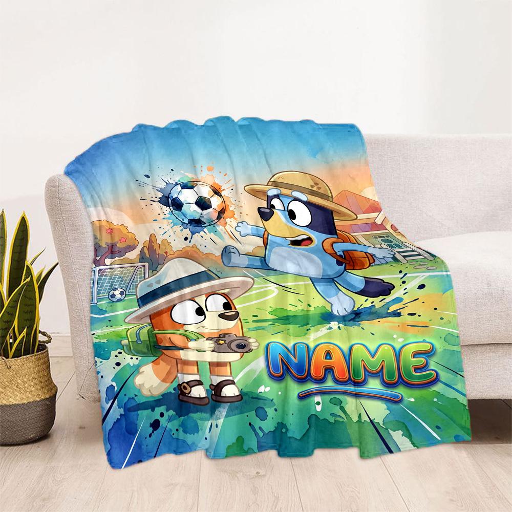 Christmas Soccer Fun Personalized Name Blanket Throw Personalized Blanket Soft & Cozy Perfect for Bedding Office Office Chair Home Decor